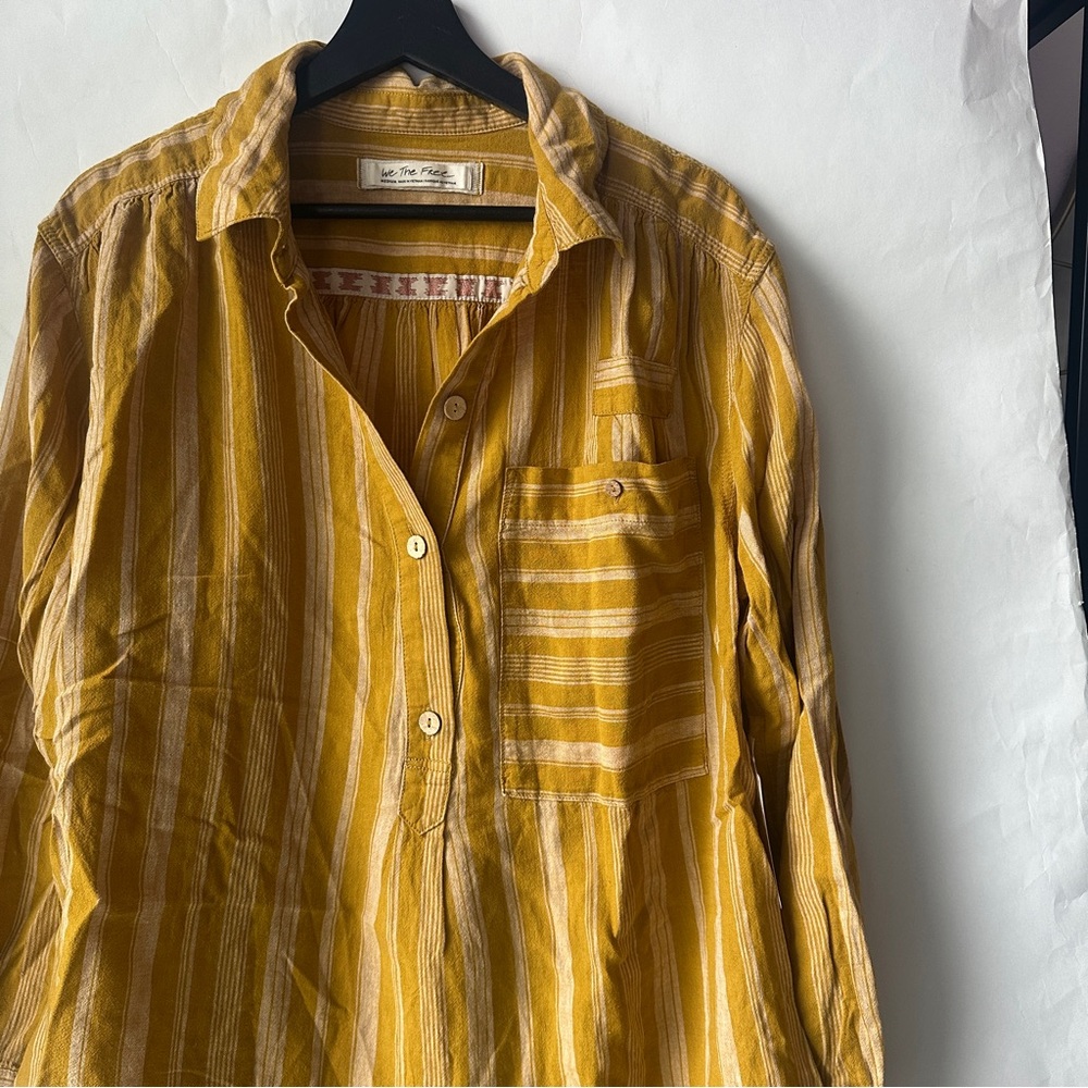 We The Free Mustard Striped Shirt